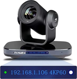 FoMaKo 60FPS 4K PTZ Camera 20X Optical Zoom, AI PTZ Camera with Auto-Tracking