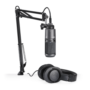 Audio-Technica AT2020USB+ Microphone Pack with ATH-M20x, Boom & USB Cable