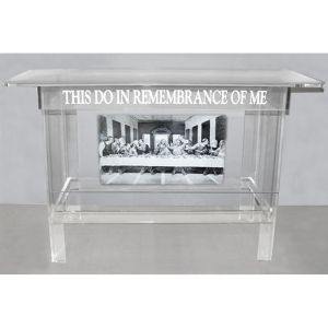 Acrylic Communion Table with Last Supper Image