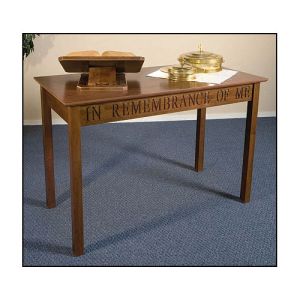 Maple Communion Table with Walnut Stain