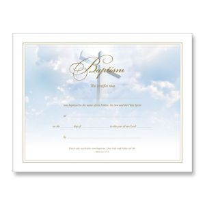 Baptism Certificate - Gold Foil Embossed