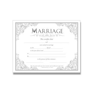 Marriage Certificate- Silver Foil Embossed