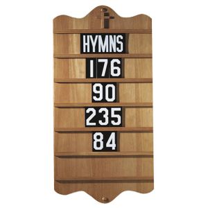 Pecan Finish Hymn Board