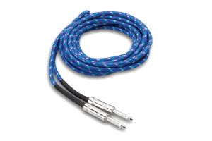 Hosa Cloth Guitar Cable 18ft BU/GN/WH