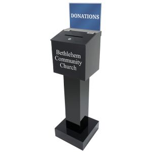 Stand Alone Lockable Donation Box - Black