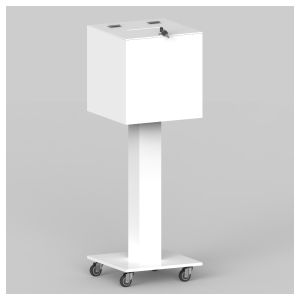 Large Acrylic Collection Box On Wheels - White