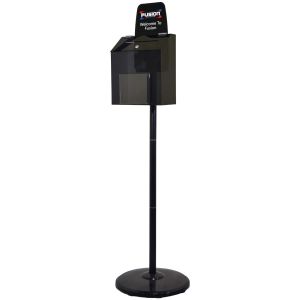 Kingdom Smoky Collection Box on Slender Black Stand with Built-in Lock Personalized