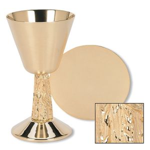 Satin Cup w/ Vine Stem Chalice & Paten Set