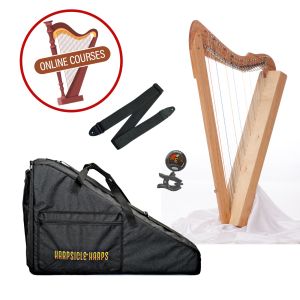 Kingdom Harp Kit Essentials and a Cherry Harp with Online Lessons