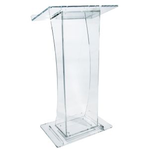 Kingdom Ultra Wide Classy Curved Acrylic Podium - Clear