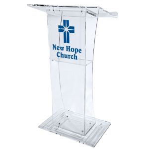 Personalized Madison Acrylic Lectern with Shelf