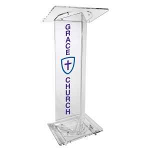 Personalized Triangle Style Acrylic Podium - Enhance Your Presentation with Modern Elegance