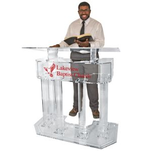 Grand Three-tier Acrylic Pulpit Optional Personalization