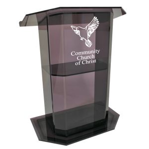 Personalized Smoky Majestic Acrylic Pulpit - The Epitome of Elegance and Purpose