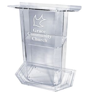 Personalized Majestic Clear Acrylic Lectern