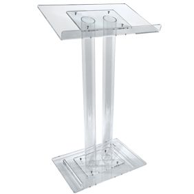 Kingdom Double Column Clear Acrylic Lectern: Your Portable Church Lectern Merging Elegance with Versatility