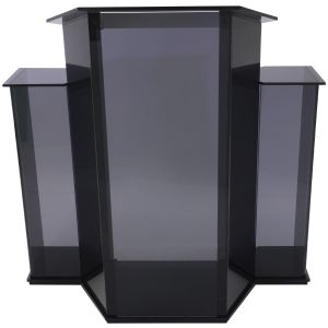 Kingdom KLL3G Three Piece Acrylic Distinguished Regal Pulpit - Smoky Black