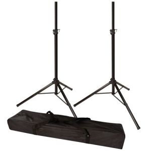 2 Pack Indoor - Outdoor Tripod Style Speaker Stand with Free Carrying Bag