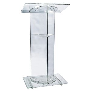 V Style Modern Acrylic Lectern – A Sleek, Clear, and Portable Stand for Diverse Presentations