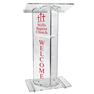 Personalized V Style Acrylic Lectern