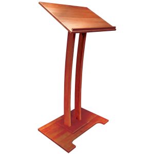 Modern Curved Cherry Wood Pulpit