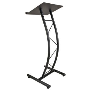 Kingdom Curved Metal Pulpit  - Black