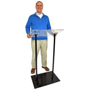 Kingdom KMLDC Metallic Podium with Clear Acrylic Top - Black: Elegance, Durability, and Versatility