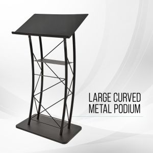 Kingdom Black Alexander Metal  Pulpit - Sleek Design for Modern Spaces