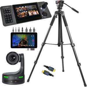 Kingdom Complete Live Streaming Package: HEAVY DUTY Tripod, 4K Robotic PTZ Camera, YoloBox HD Switcher