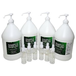 Kingdom Hand Sanitizer Bundle: 4 Gallons (100 ml)  with Pumps, and 6 Empty Spray Bottles