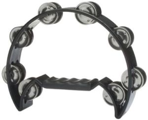 Cutaway Tambourine 16 Jingles,Black