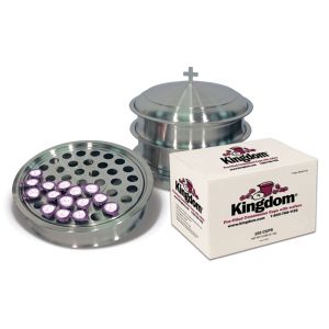 Stainless Steel Communion Ware - Tray Serves 120 people Comes with Box of 250 cups