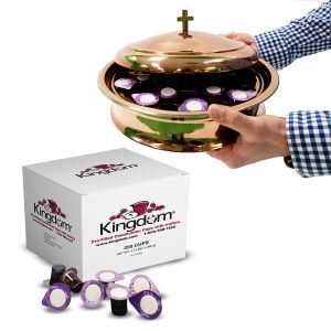 Brass Stone Stainless Steel Communion Ware - Tray Serves 120 People comes with Box of 250 cups