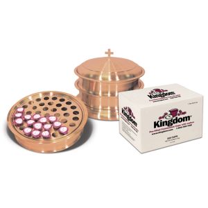 Copper Plated Stainless Steel Communion Ware - Tray Serves 120 People comes with Box of 250 cups