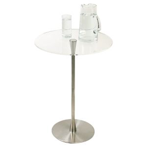 Kingdom Beautiful Acrylic Top Water Stand - Stainless Steel Table with Acrylic Top for the Stainless Steel Curved Pulpit