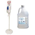 Personalized Elite Series Touchless Hand Sanitizer Dispenser with White Stand and 1 Gallon of Sanitizer