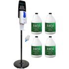 Personalized Elite Series Hand Sanitizer Dispenser with Black Stand, 4 Gallons of Hand Sanitizer and Spray Pump Adapter