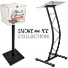 Smoke & Ice: Stylish Matching Modern Pulpit And Donation Box