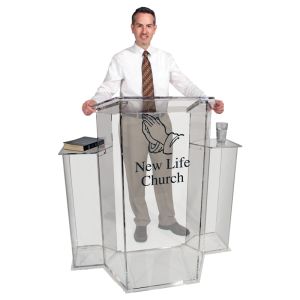 Kingdom KLL3P Personalized Acrylic Regal Pulpit – Clear