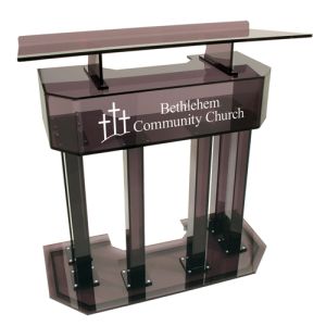 Personalized Three-tier Smoky Acrylic Lectern