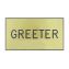 Gold Greeter Engraved Badge 