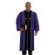 Pulpit Robes Purple Peachskin w/ Black Velvet Panels and trim lace - Large