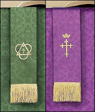 Purple & Green Jacquard Reversible 36 Inch Bookmark