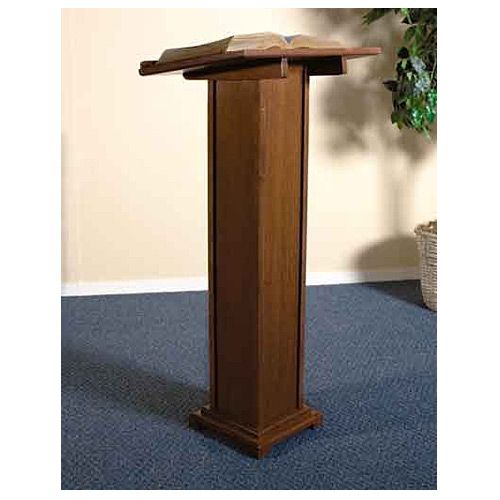 Square Column Wooden Podium - Walnut