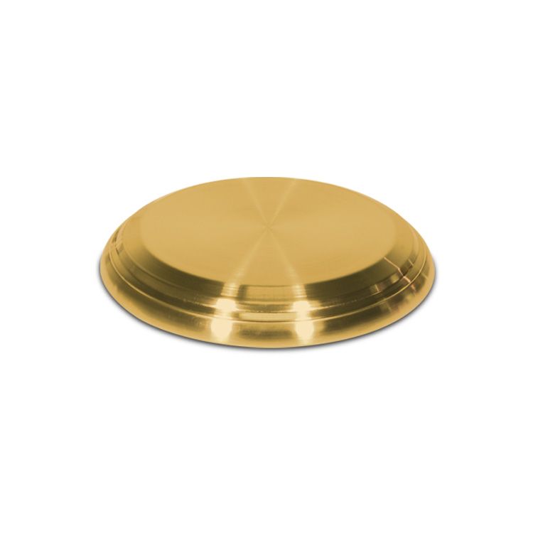 Stainless Steel Communion Bread Plate Base - Brasstone Finish - Durable and Elegant