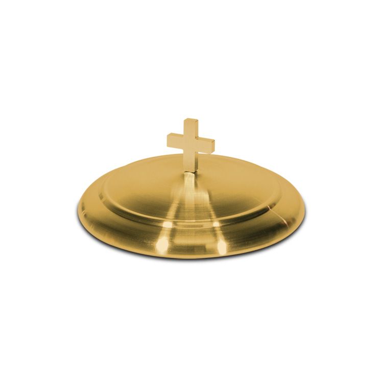 Communion Bread Plate Cover - Brasstone Stainless Steel - 6.5 Inch