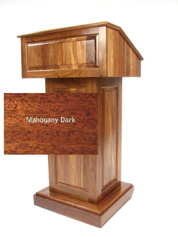 Full Size Wood Pulpit Mahogany Wood with Dark Finish