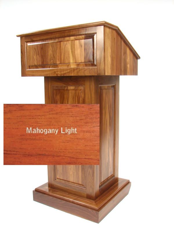 Full Size Wood Pulpit Mahogany Wood with Light Finish