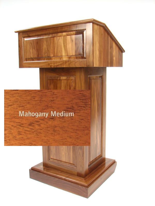 Full Size Wood Pulpit Mahogany Wood with Medium Finish