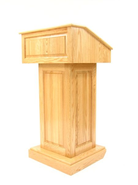 Full Size Wood Pulpit Light Oak